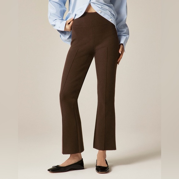 NWT J.Crew New Delaney Kickout Sweater Pant in Heather Chocolate - Picture 2 of 10